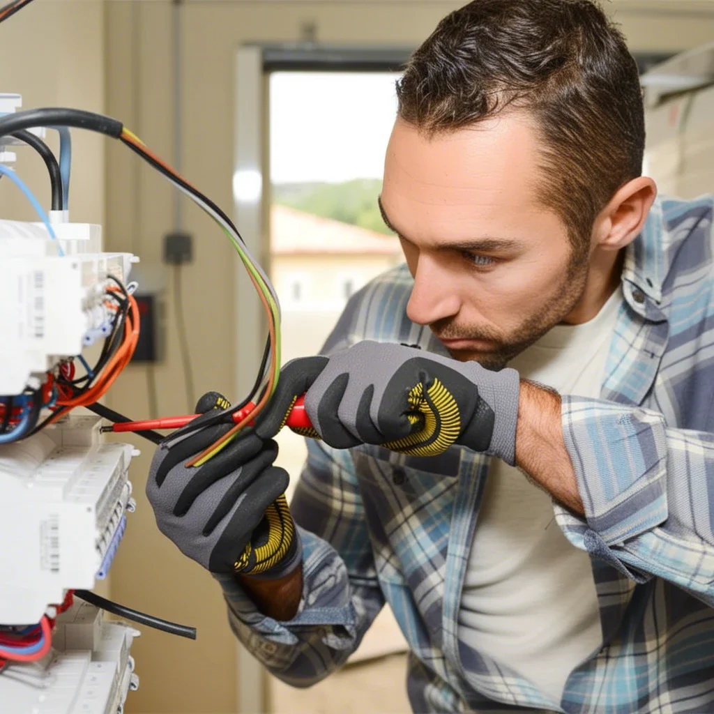 professional electricians in Shawnee working on wiring